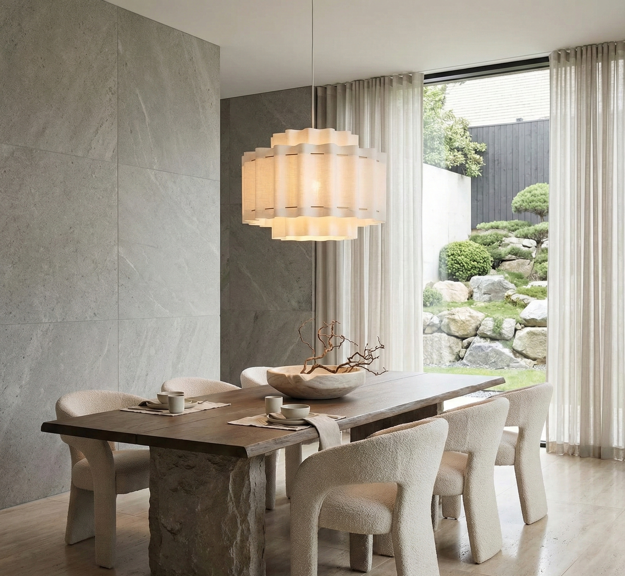 Modern Hand-Knitted Pendant Light