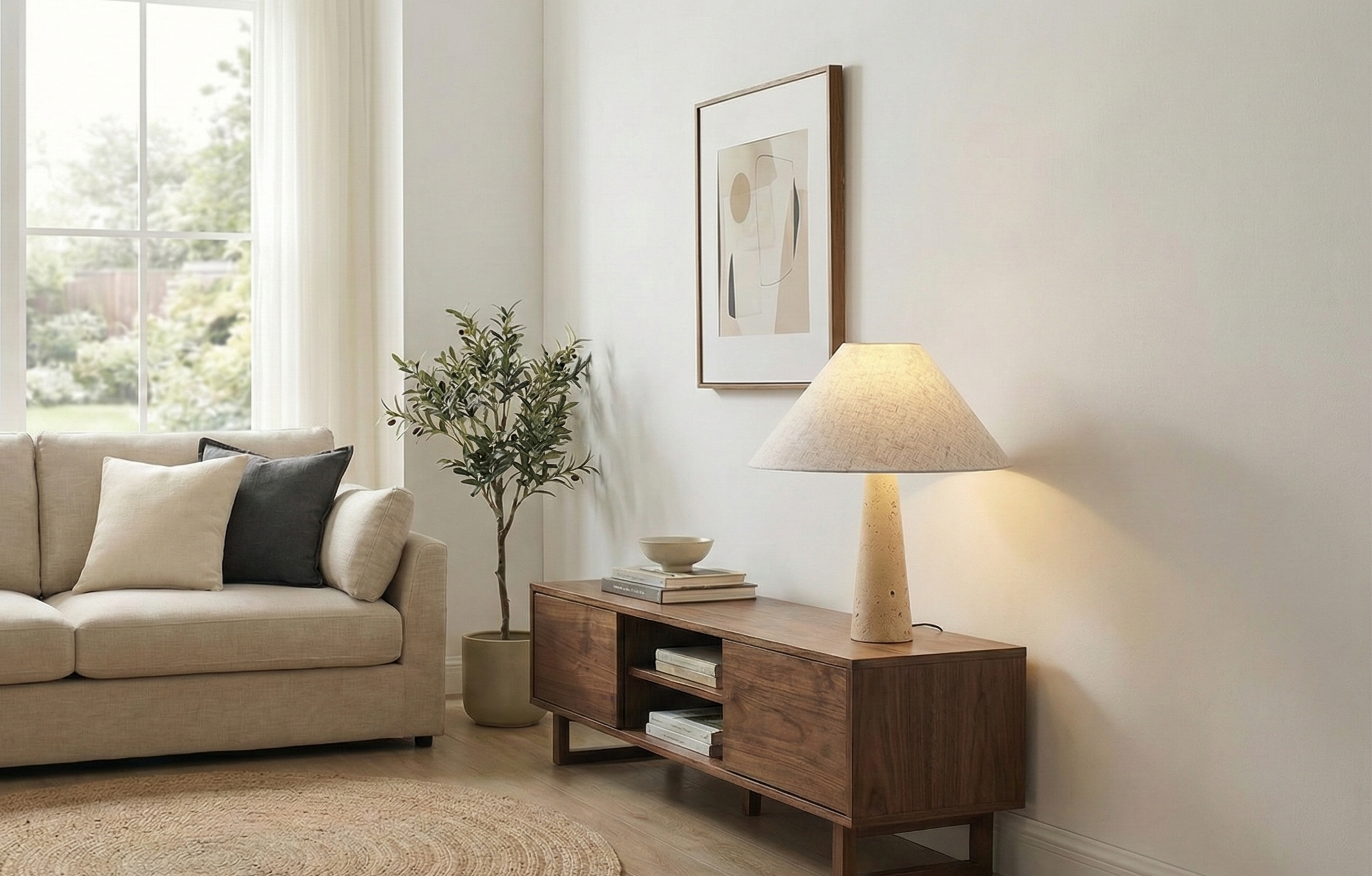 Japansk Travertin Bordlampe 