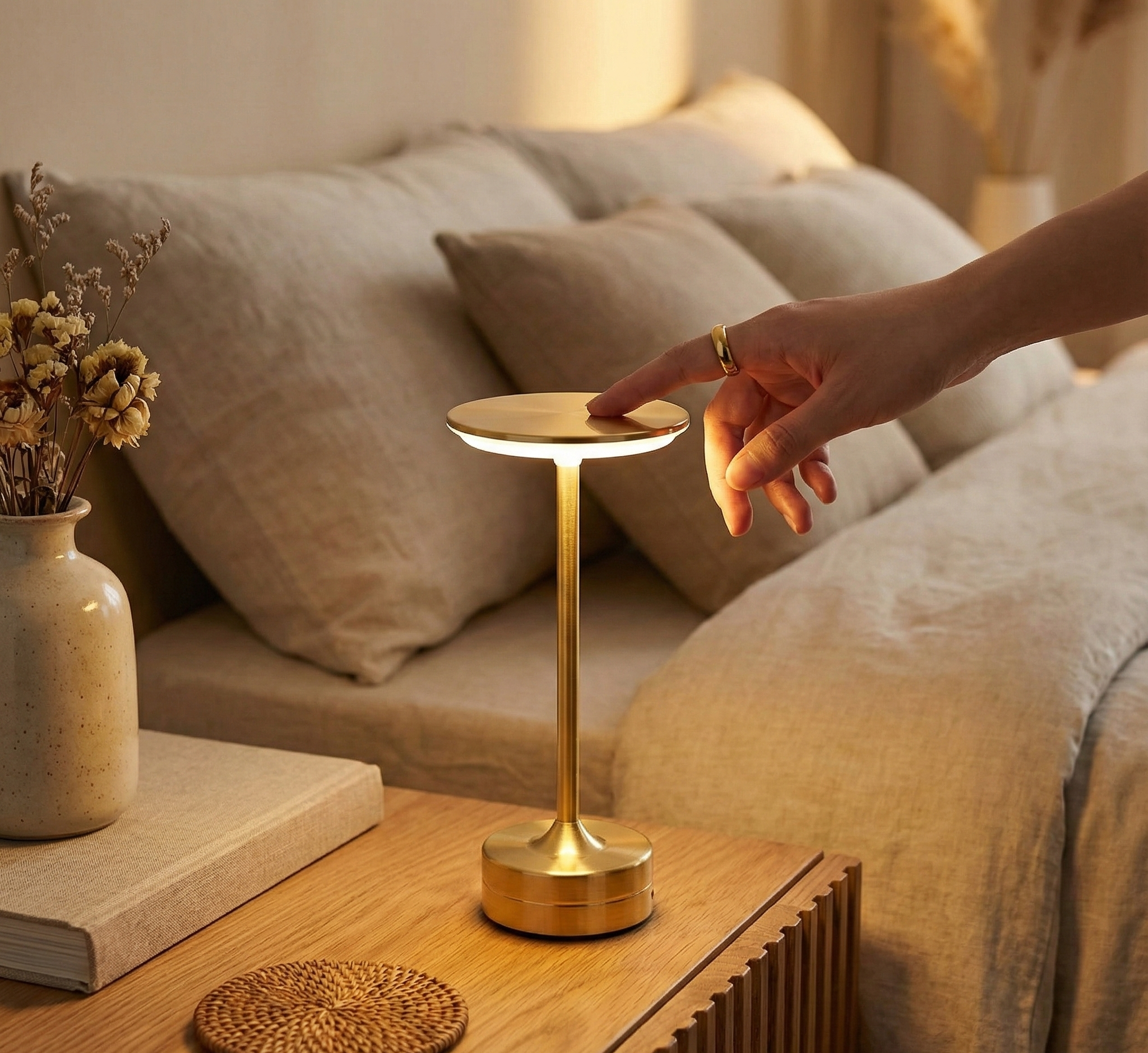 LED Touch Sensor Crystal Desk Lamp