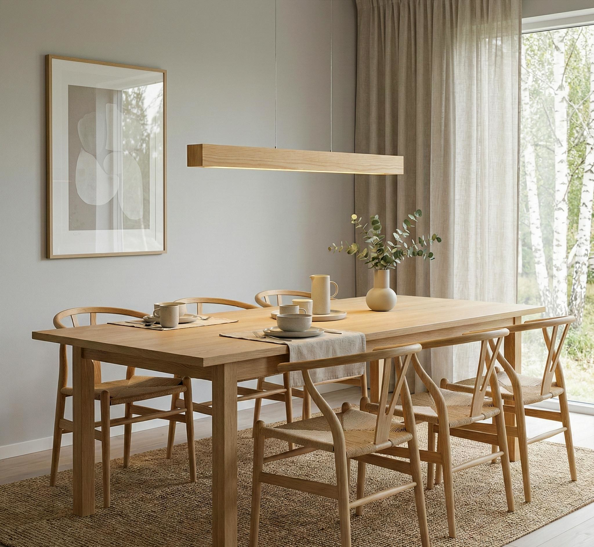 Nordisk Massiv Træpendellampe