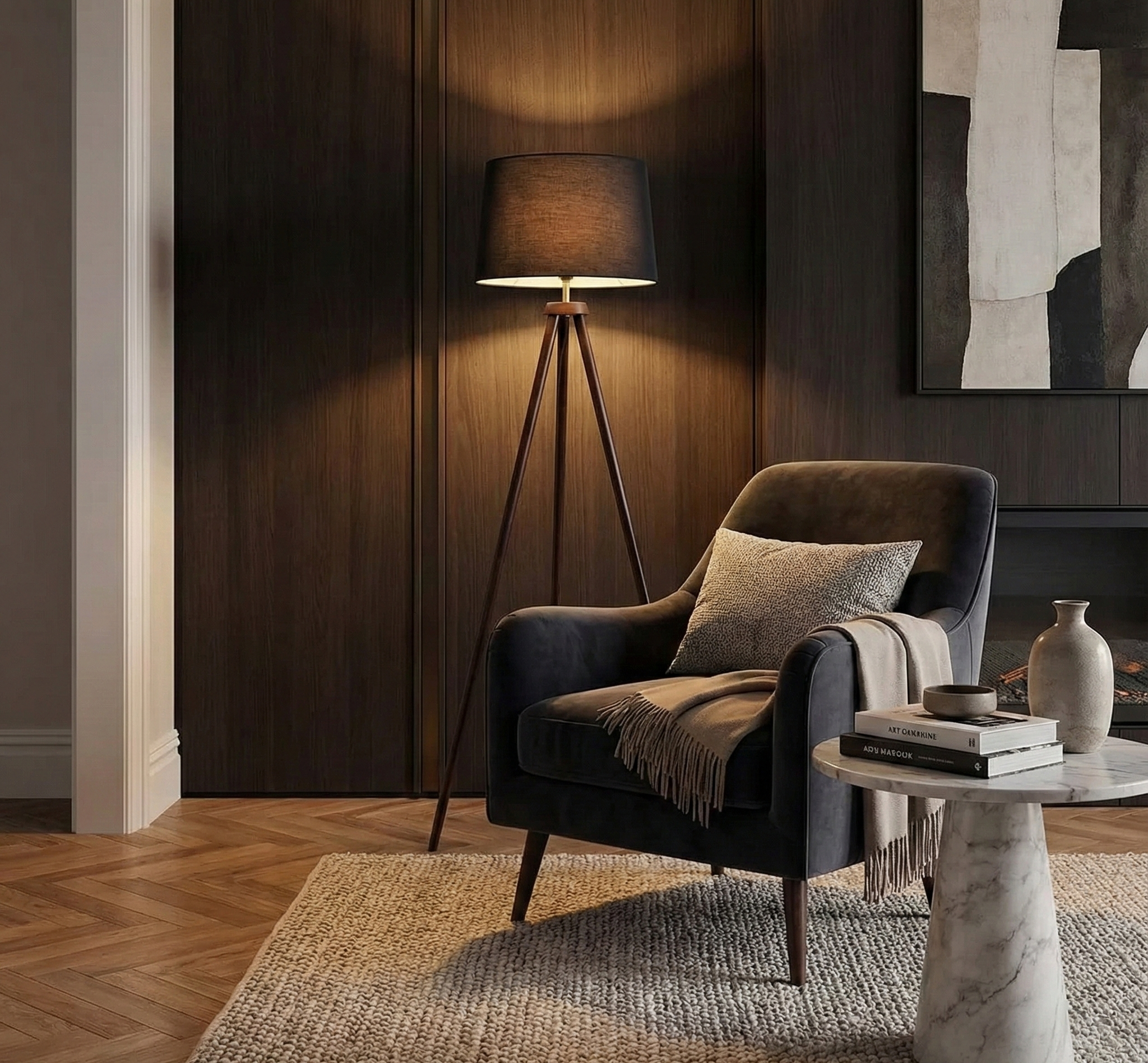 Nordic Solid Wood Floor Lamp