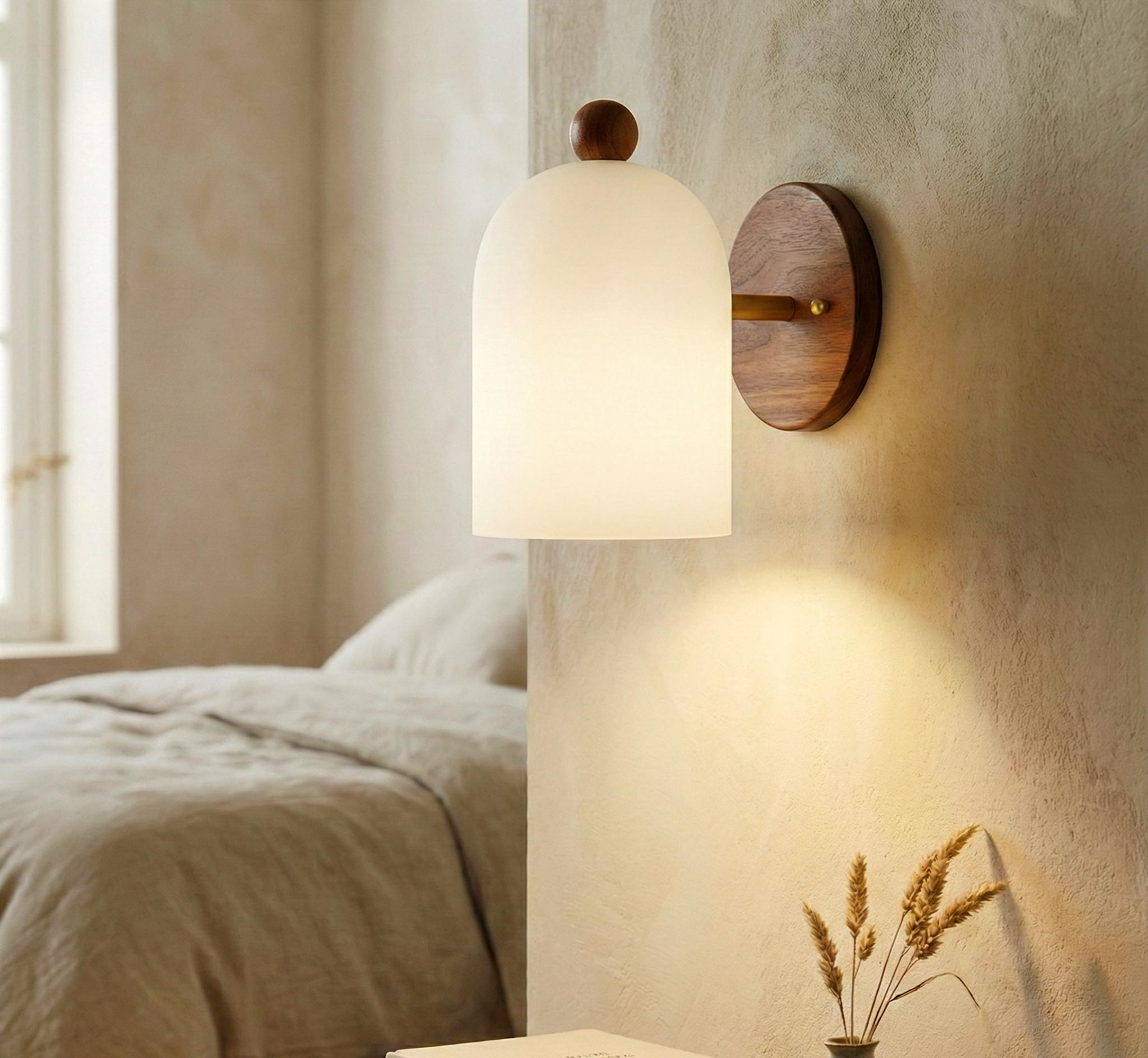Simple Walnut Wall Lamp
