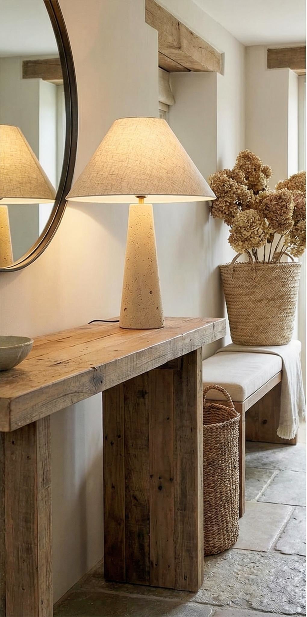 Japansk Travertin Bordlampe 